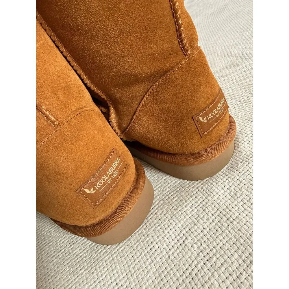 Koolaburra by UGG Short Boot Women's | Chestnut Suede Sherpa Style 1017090W